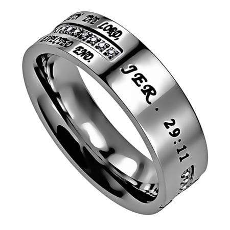 I Know Jeremiah 29:11 Crescent Cross Ring - Image 2