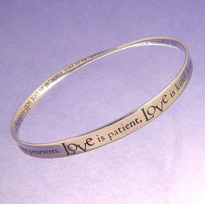 Love Is Patient 1 Corinthians 13 Sterling Silver Bracelet - Image 2