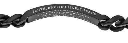 Men's Stainless Steel Black Sport Bracelet Armor Of God - Image 3