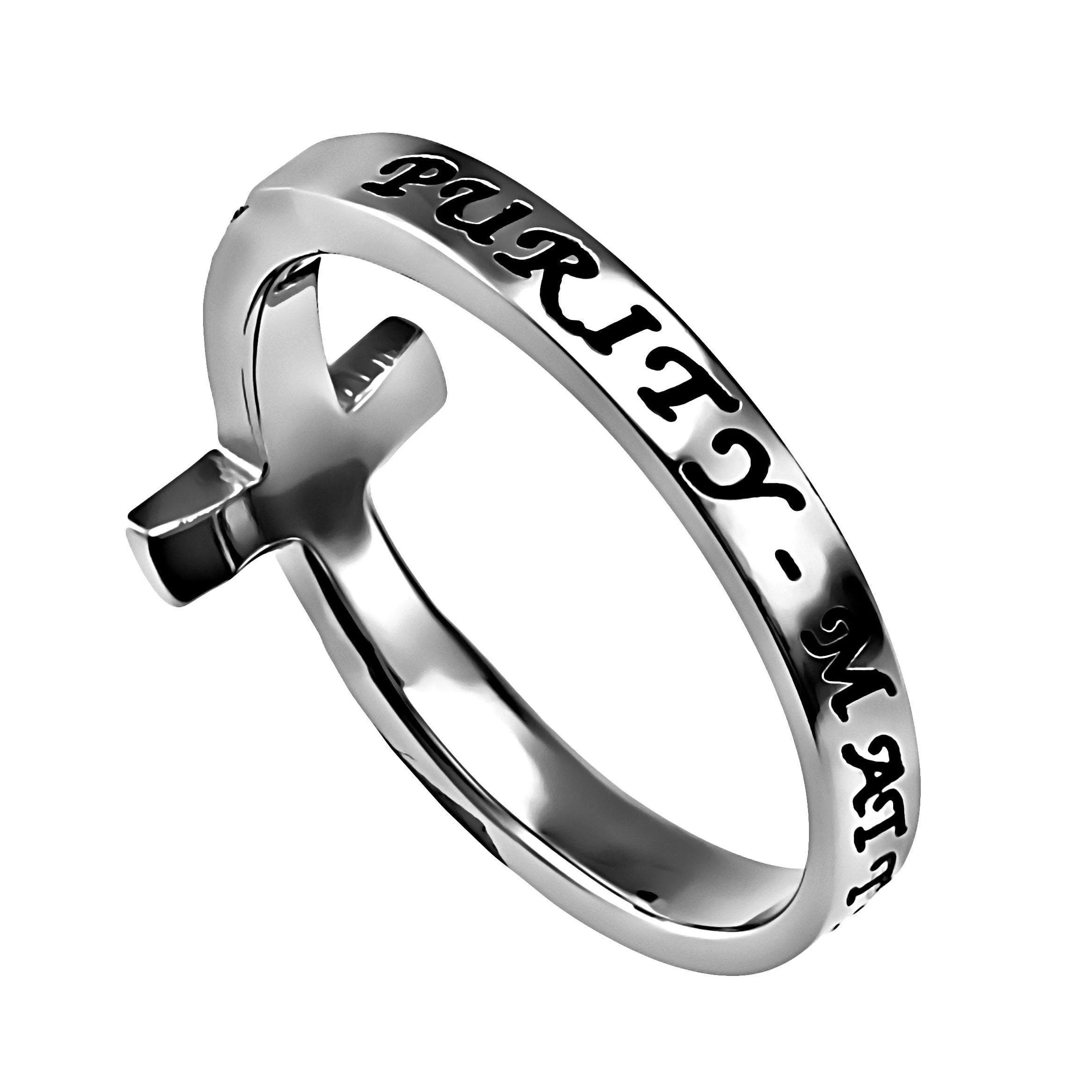 Sideways Cross Purity Ring - Image 2