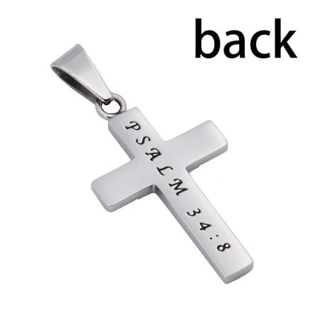 Women's Stainless Steel CZ Cross Necklace Blessed - Image 2