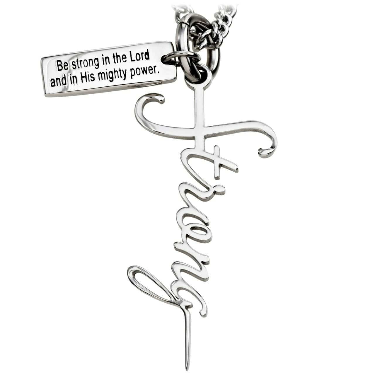 Women's Stainless Steel Strong Cross Necklace
