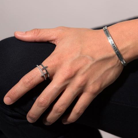 Women's Sterling Silver Double Cross Ring - Image 2