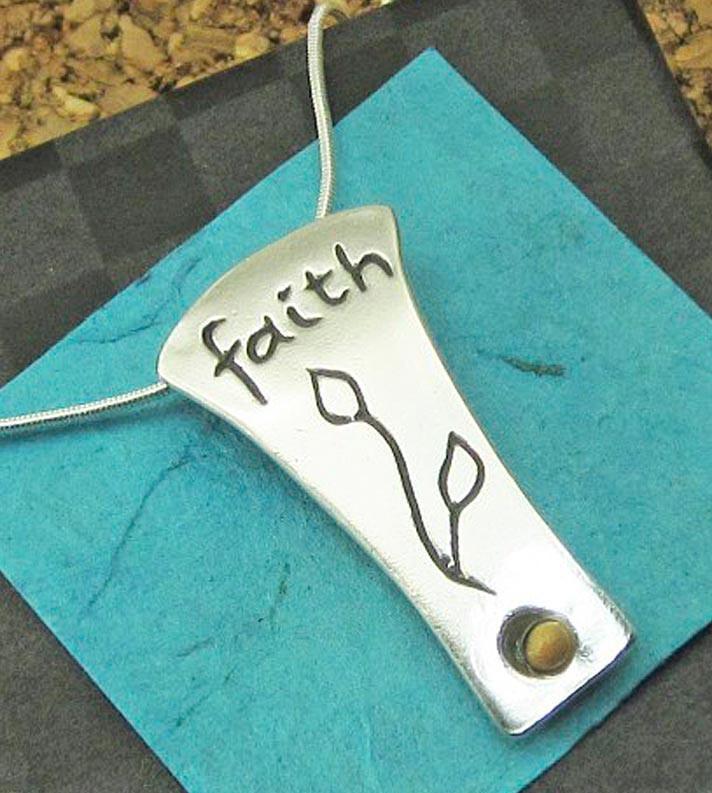 Women's Sterling Silver Faith Necklace With Mustard Seed - Image 2